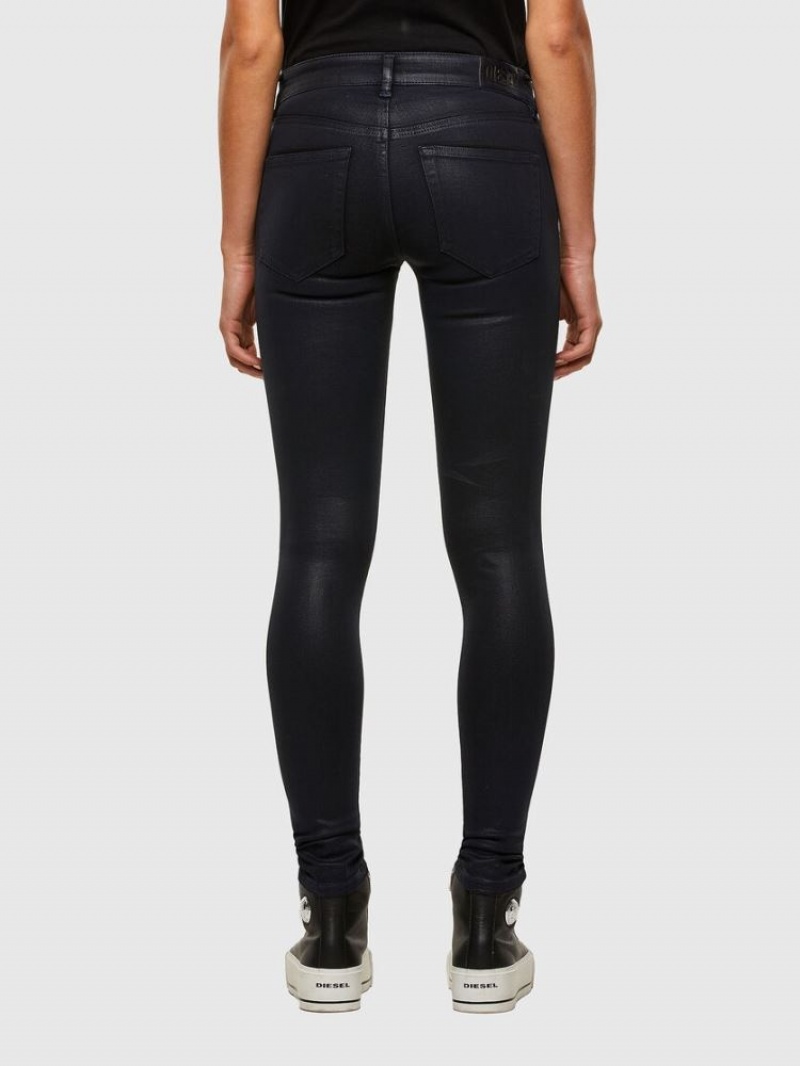 Dark Blue Diesel Slandy Women's Skinny Jeans | 78512PZWD