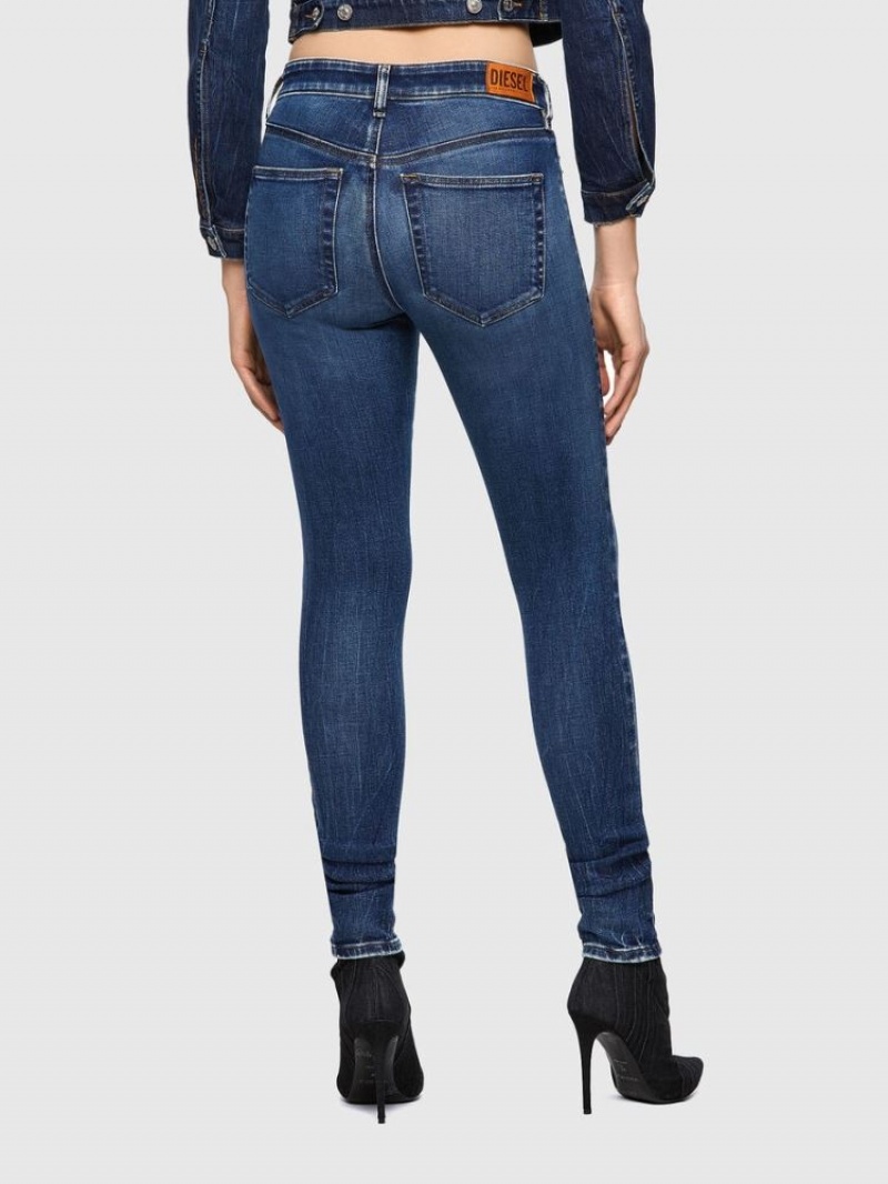 Dark Blue Diesel Slandy Women's Skinny Jeans | 53267XUYL