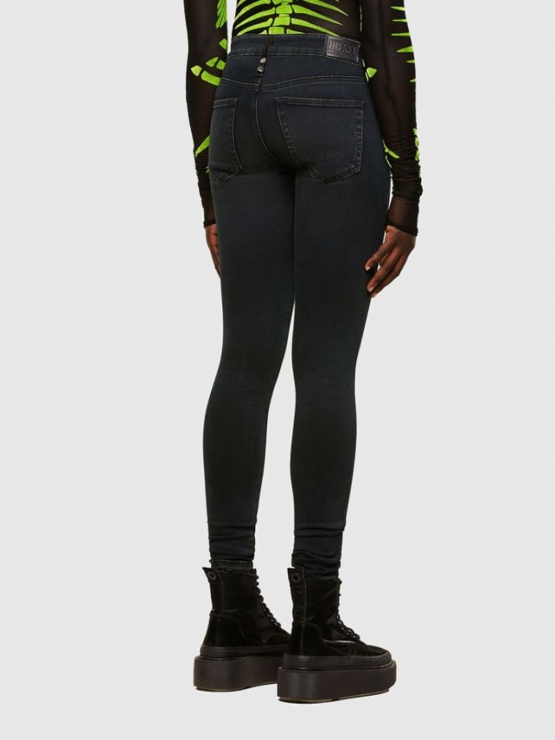 Dark Blue Diesel Slandy Women's Skinny Jeans | 73425BFVW