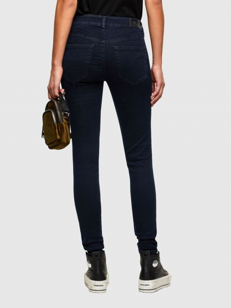 Dark Blue Diesel Slandy Women's Skinny Jeans | 78529SGJV