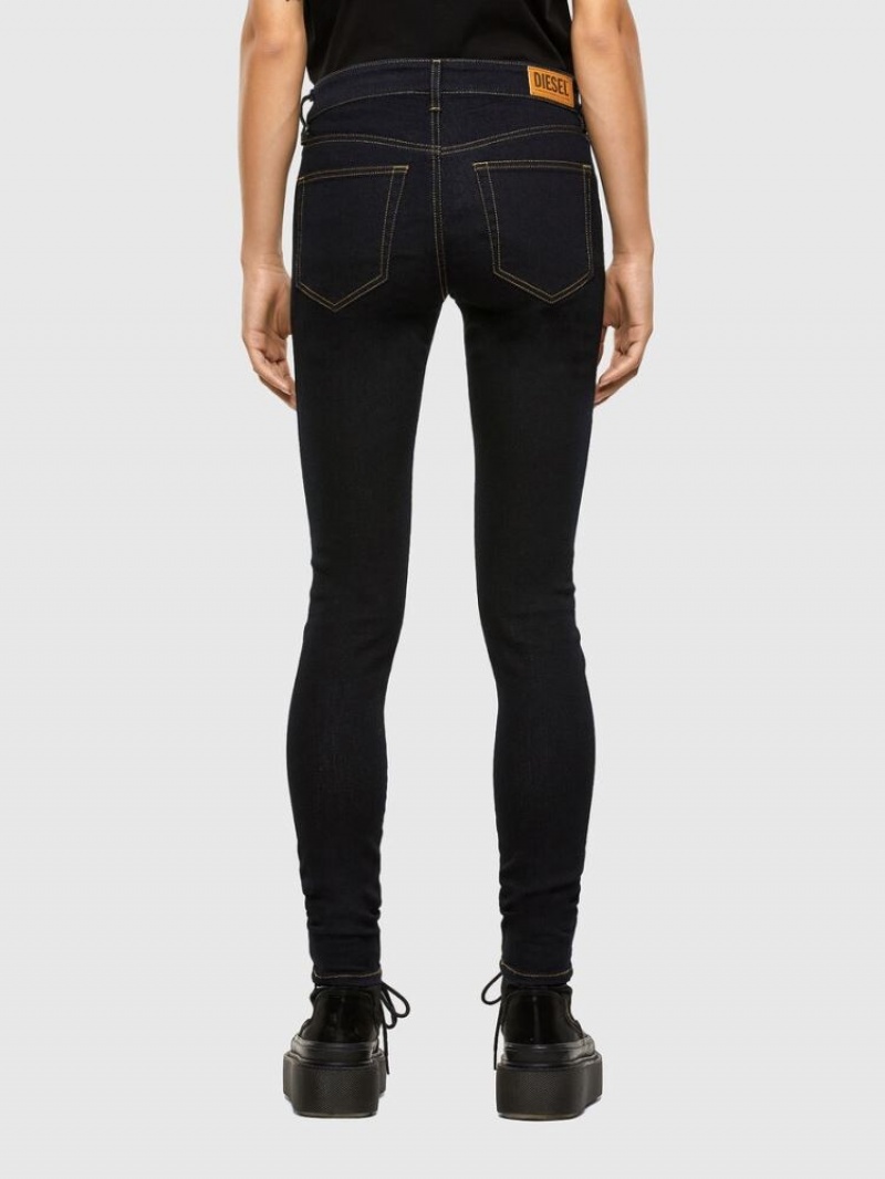 Dark Blue Diesel Slandy Women's Skinny Jeans | 75602LNYV