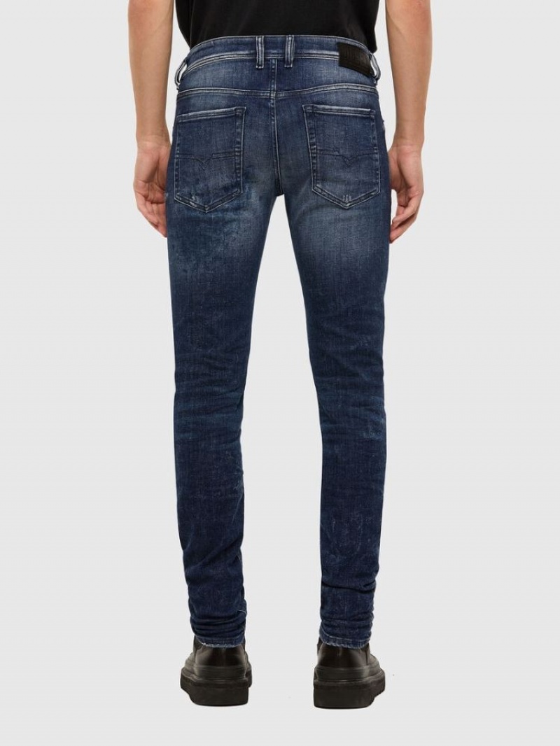 Dark Blue Diesel Sleenker Men's Skinny Jeans | 63874VOIM