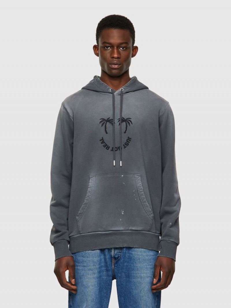 Dark Grey Diesel S Girk Hood B5 Men\'s Sweatshirts | 24683UPLQ