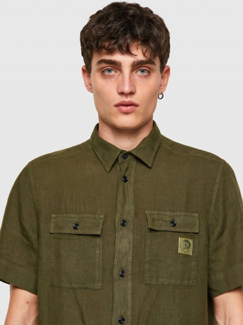 Green Diesel S Kiru Men's Shirts | 52680OCQN