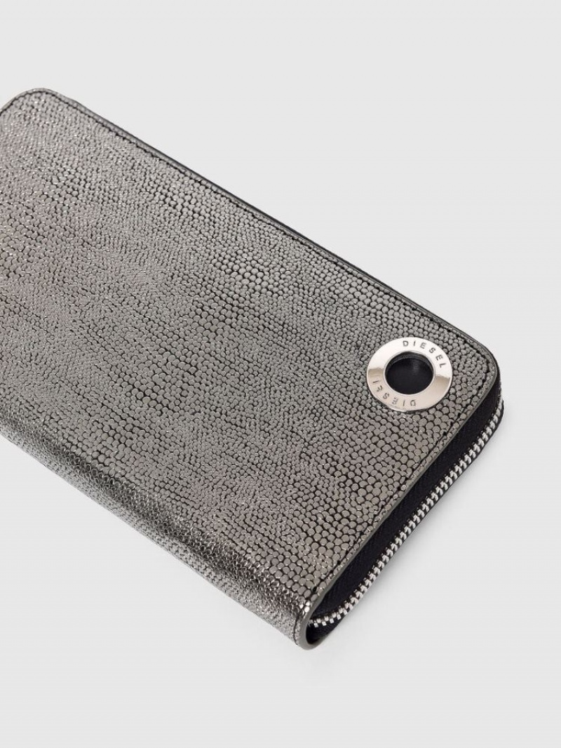 Grey Diesel 24 Zip Men's Wallets | 86015UYCR