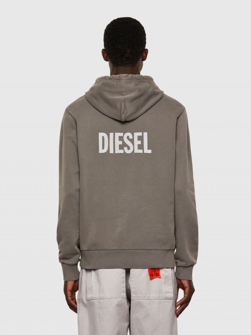 Grey Diesel S Girk Hood B3 Men's Sweatshirts | 64209ACET