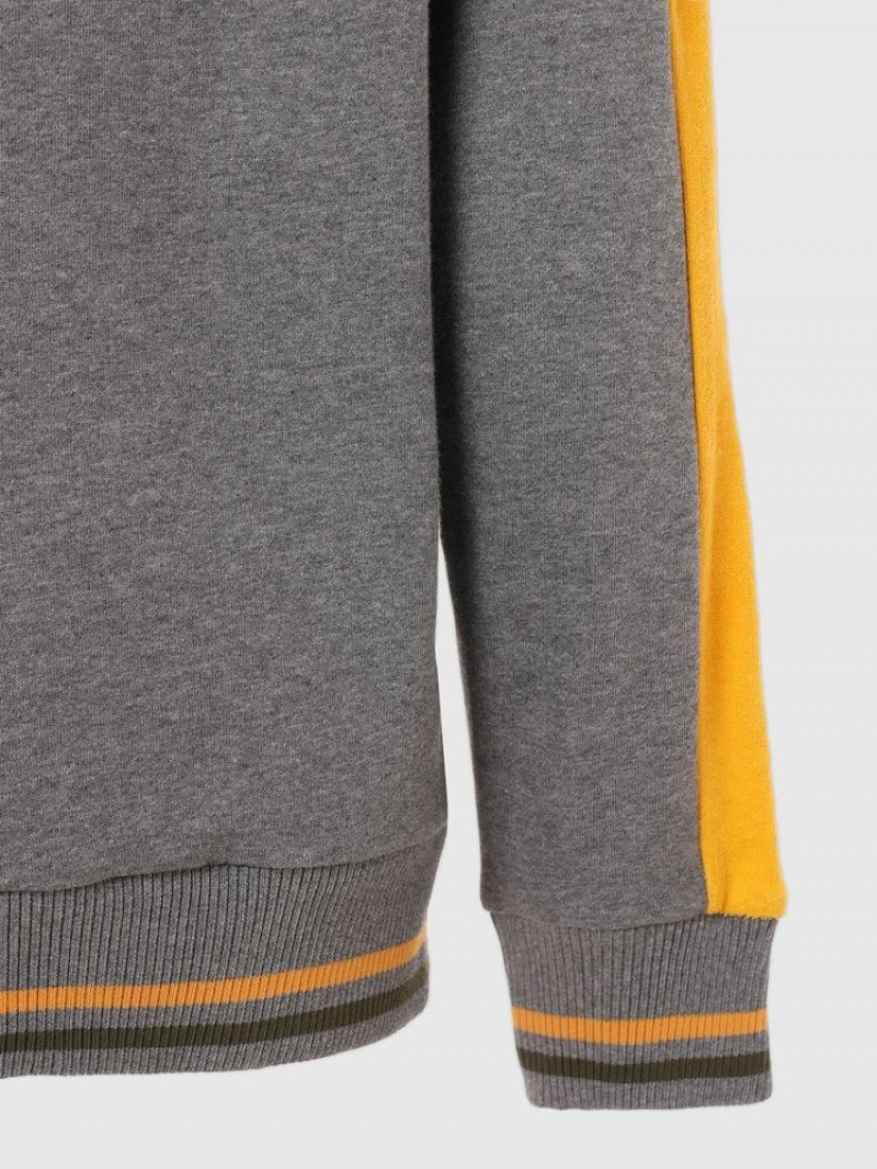 Grey / Yellow Diesel Umlt Brandon Z Sp Men's Hoodie | 67134GYOD