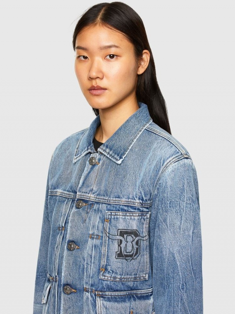 Light Blue Diesel Cl D Bil Women's Denim Jackets | 10247QFBK