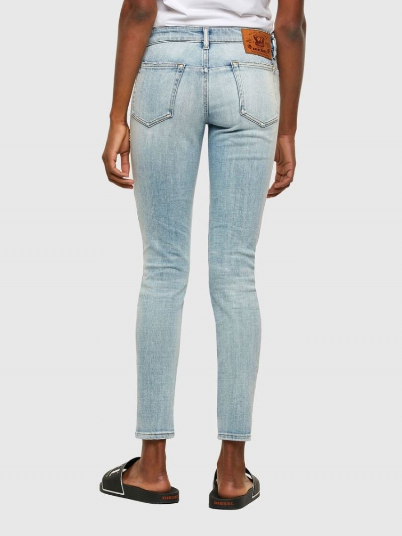 Light Blue Diesel D Jevel Women's Slim Jeans | 13564SRWF