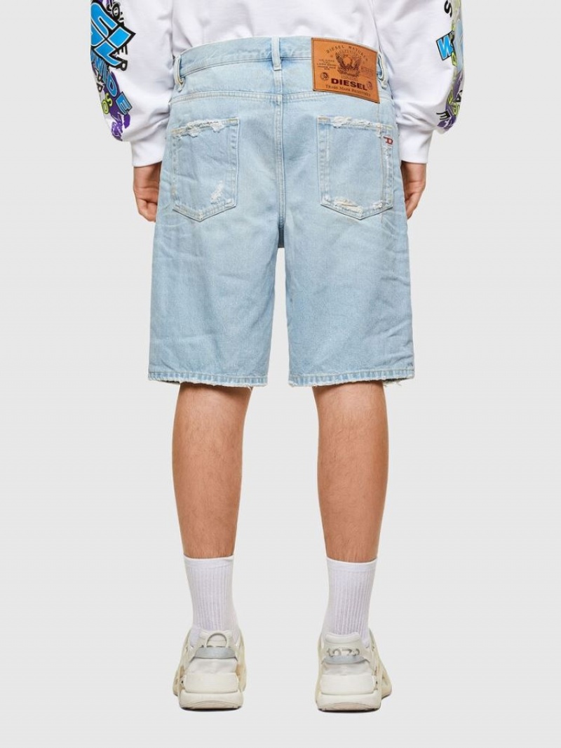 Light Blue Diesel D Strukt Short Men's Denim Shorts | 81694WCME