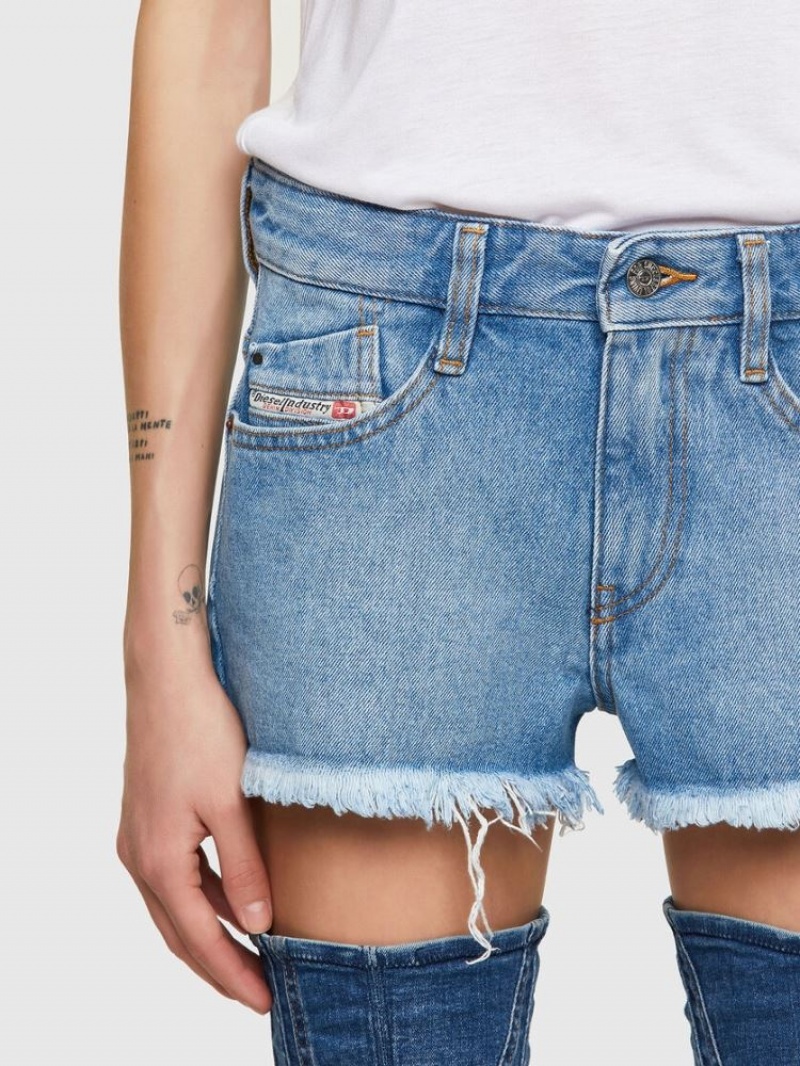 Light Blue Diesel De Rifty Women's Shorts | 98054RVYU