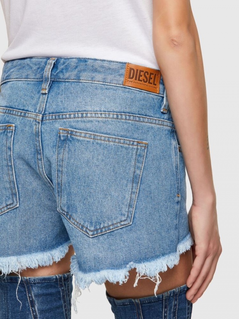 Light Blue Diesel De Rifty Women's Shorts | 98054RVYU