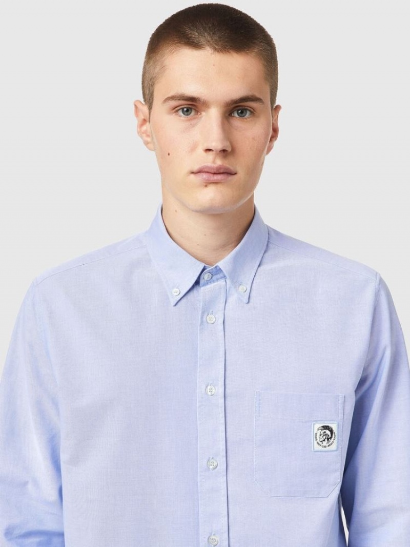 Light Blue Diesel S James B Men's Shirts | 37860NSRY