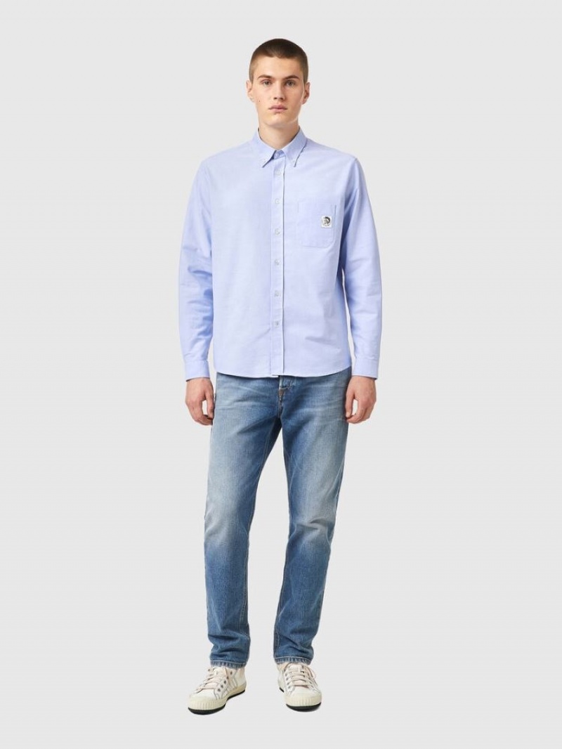 Light Blue Diesel S James B Men's Shirts | 37860NSRY