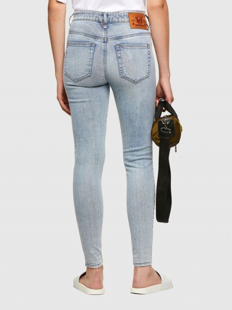 Light Blue Diesel Slandy High Women's Skinny Jeans | 14085YFXU