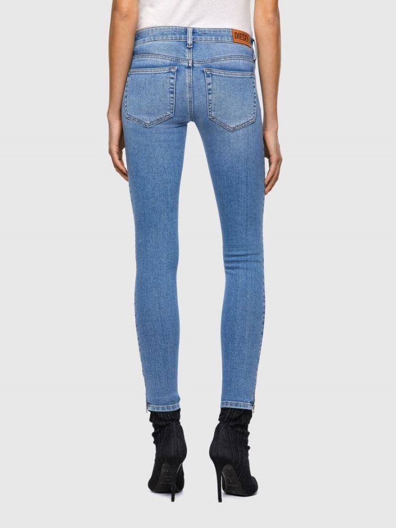 Light Blue Diesel Slandy Low Women's Skinny Jeans | 36804PEZI