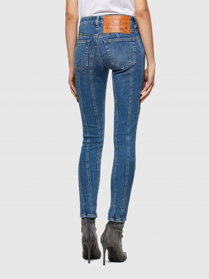 Light Blue Diesel Slandy Women's Skinny Jeans | 52039SVHZ