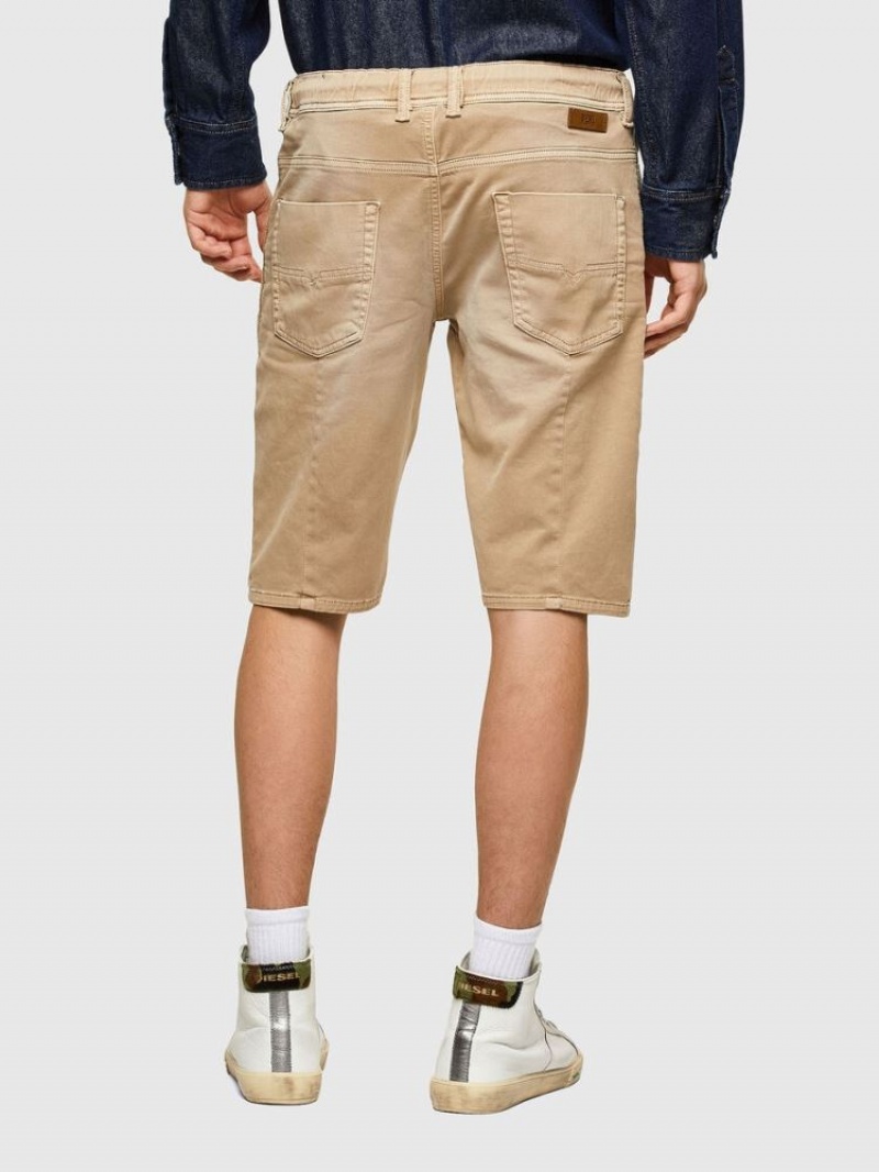 Light Brown Diesel D Krooshor Men's Denim Shorts | 13076WGMV