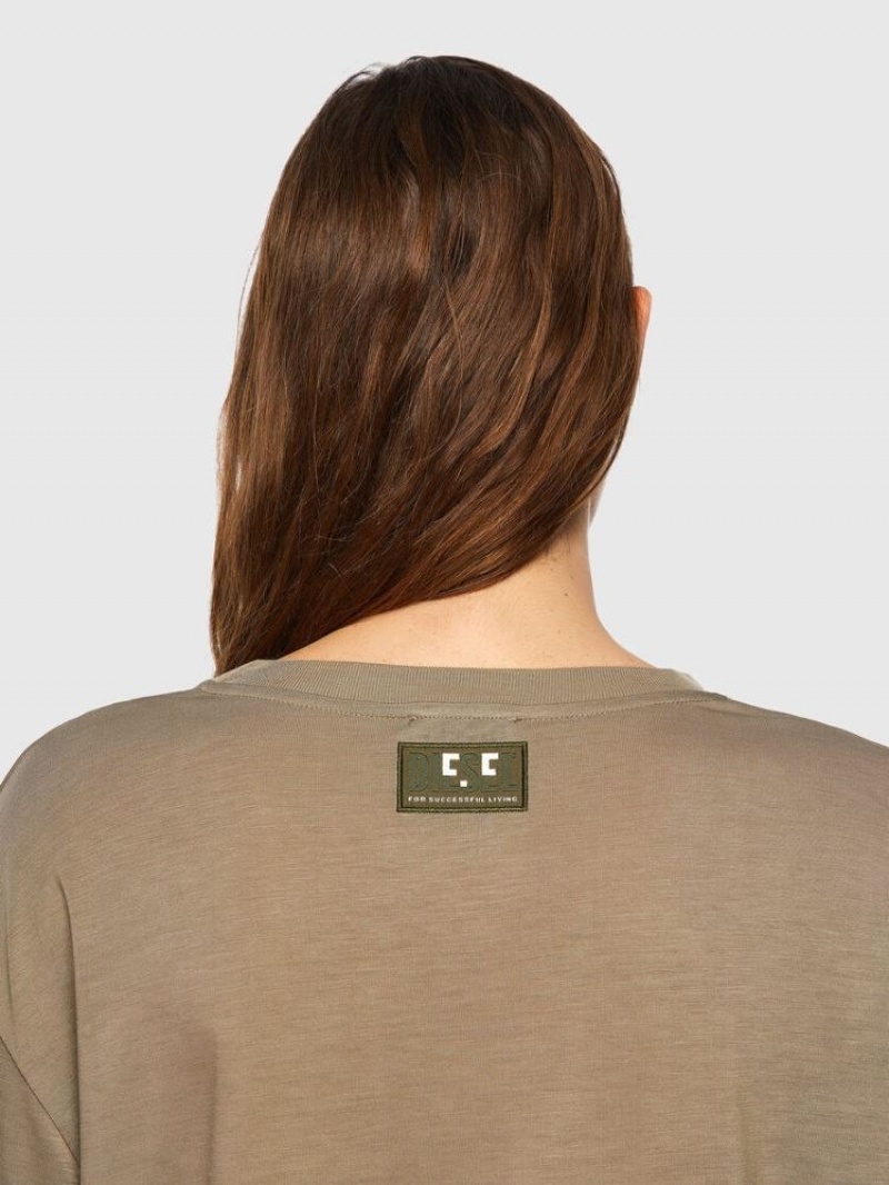 Light Brown Diesel T Enka C.C Women's T Shirts | 14037YHRA