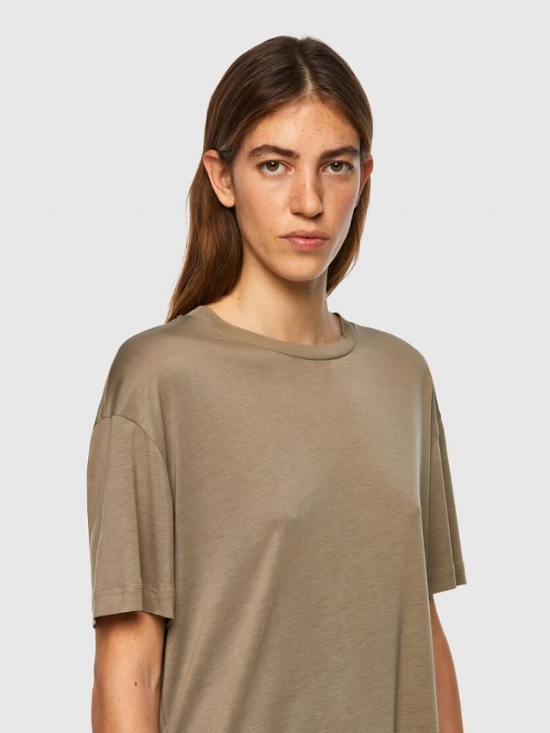 Light Brown Diesel T Enka C.C Women's T Shirts | 14037YHRA