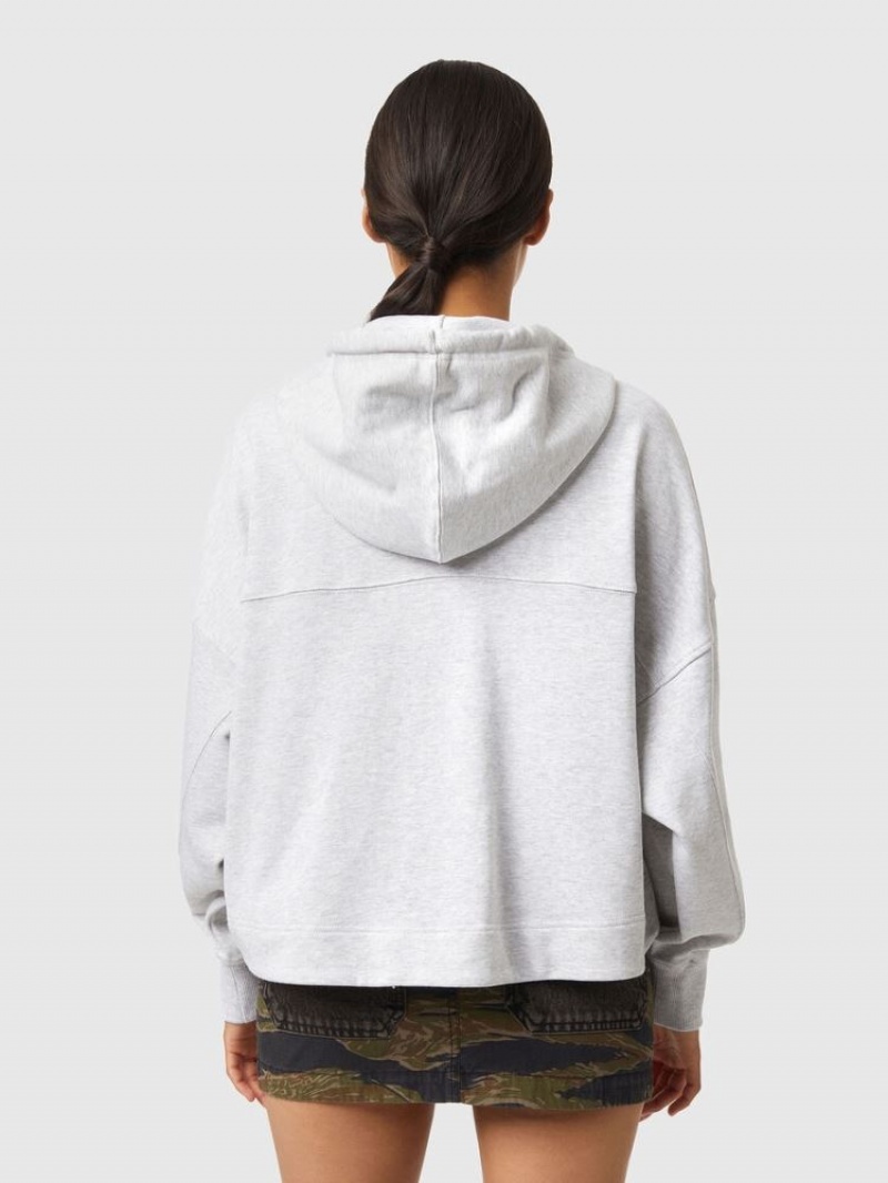 Light Grey Diesel F Croppy Zip Women's Sweatshirts | 84132KMDQ