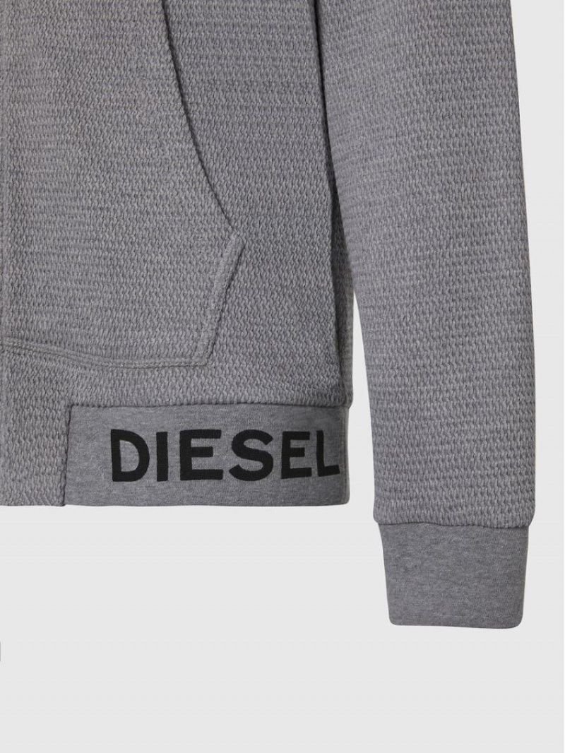 Light Grey Diesel S Electrum Men's Sweatshirts | 46513IAKO