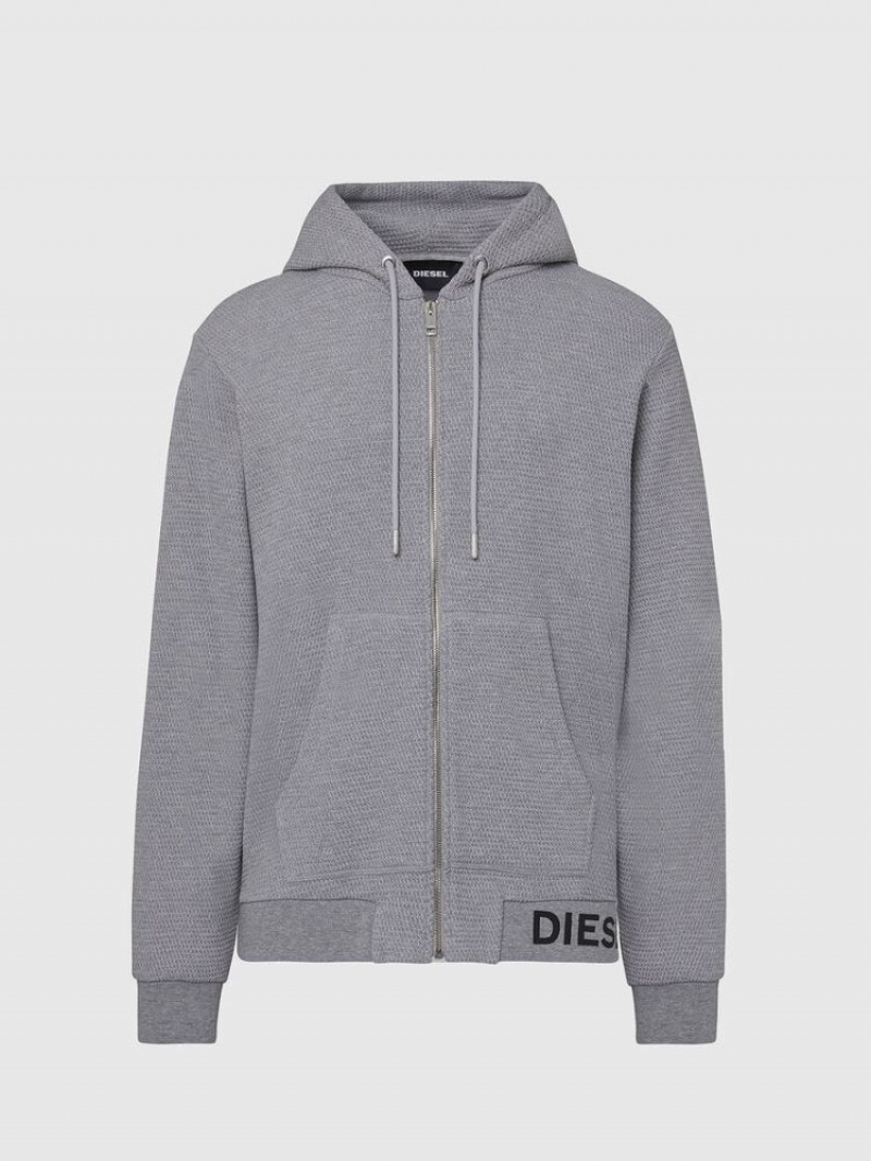 Light Grey Diesel S Electrum Men\'s Sweatshirts | 46513IAKO