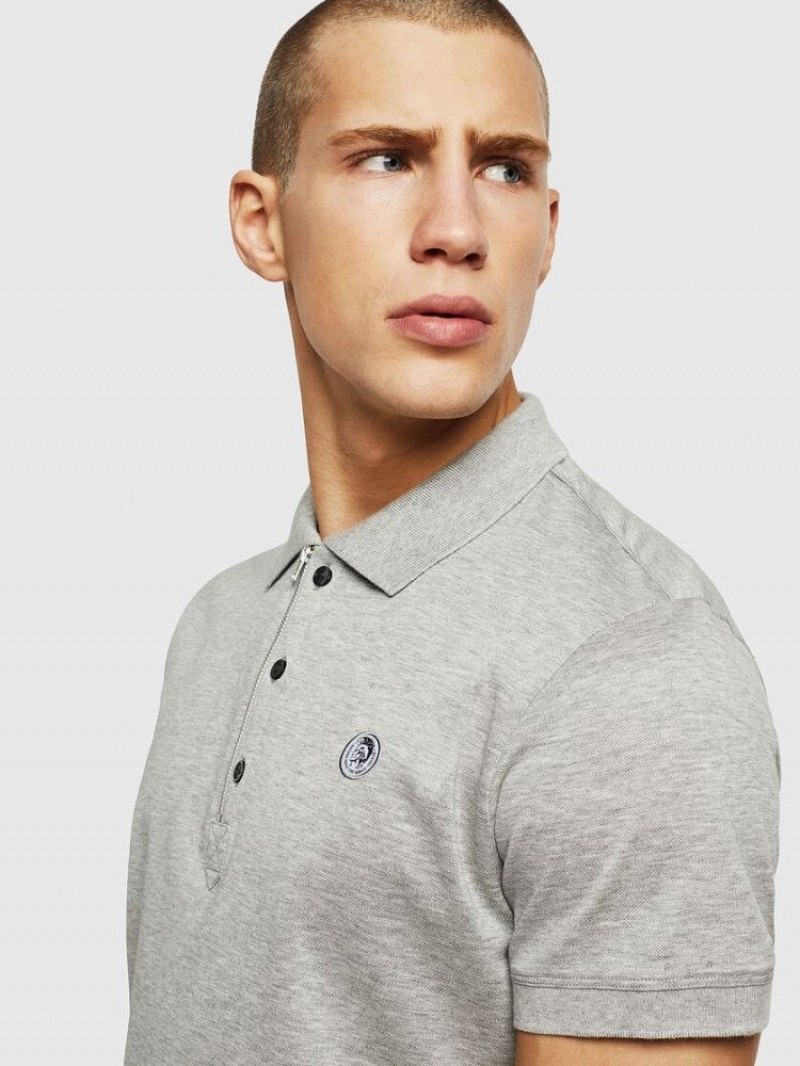 Light Grey Diesel T Hart Men's Polos | 14790TVMU