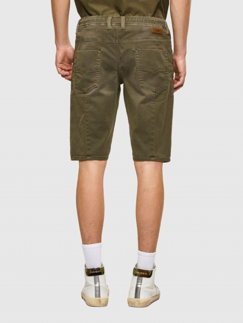 Olive Diesel D Krooshor Men's Denim Shorts | 64738CLDY