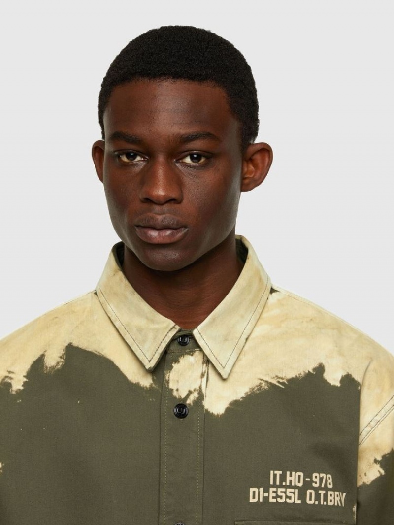 Olive Diesel S Bunnell Men's Shirts | 04568PUIM