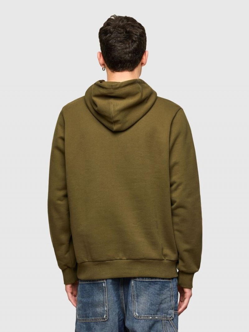 Olive Diesel S Girk Hood Smallogo Men's Sweatshirts | 43965ZLIA