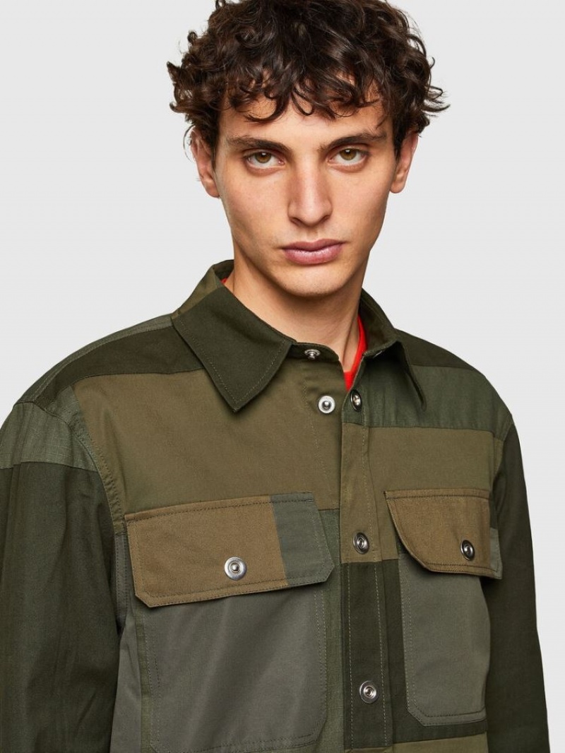 Olive Diesel S Horus Men's Shirts | 02641RWQL