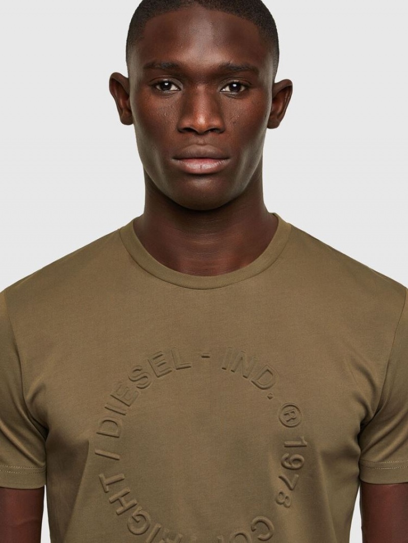 Olive Diesel T Diegos A2 Men's T Shirts | 09126LXFD