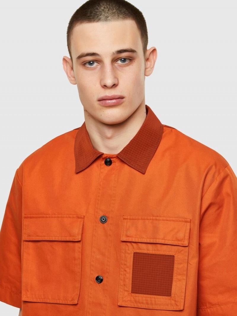 Orange Diesel S Gunn Men's Shirts | 61054SQZI