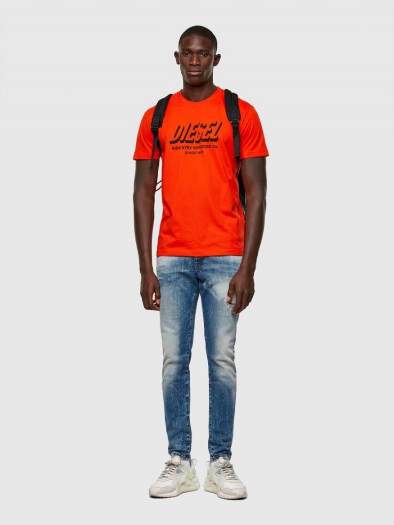 Orange Diesel T Diegos A5 Men's T Shirts | 14567CQGK