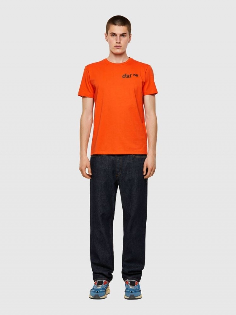 Orange Diesel T Diegos B5 Men's T Shirts | 62178JELI