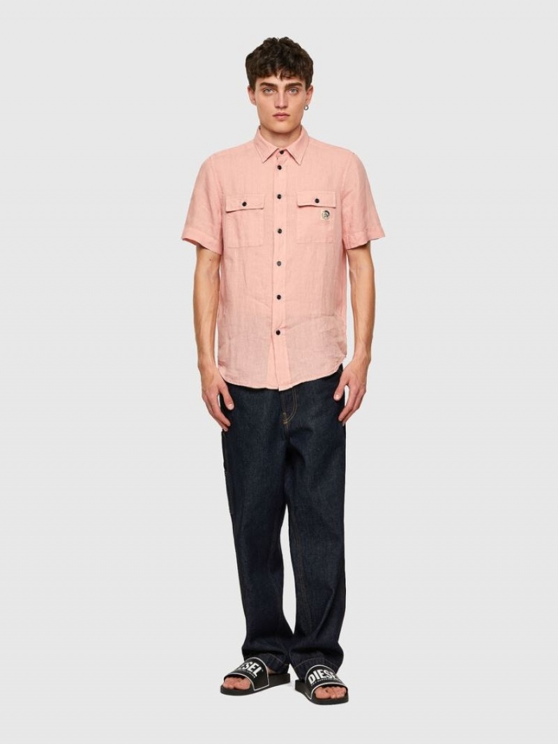 Pink Diesel S Kiru Men's Shirts | 70629QFNI