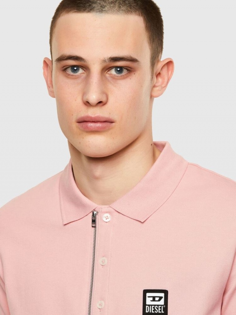 Pink Diesel T Harry Men's Polos | 17243PIQM