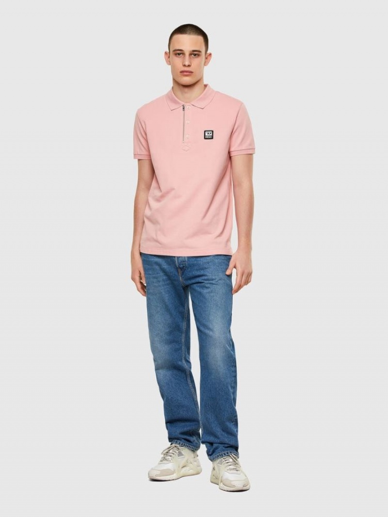 Pink Diesel T Harry Men's Polos | 17243PIQM