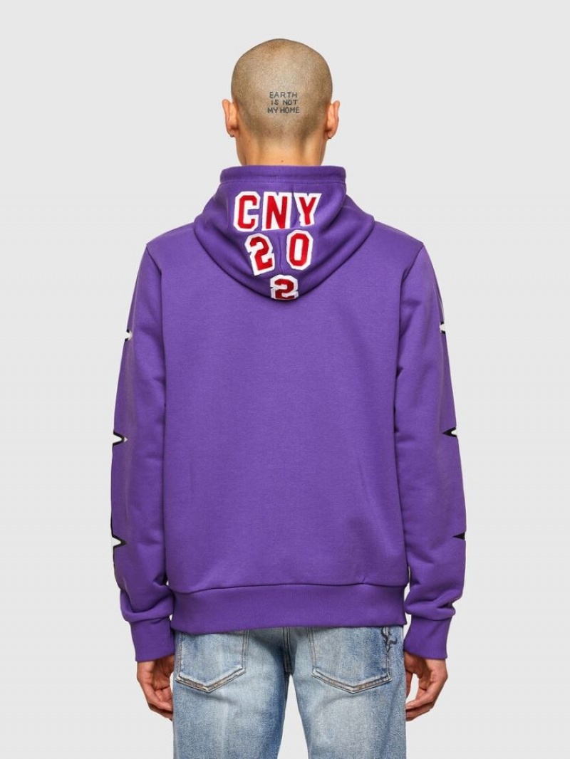 Purple Diesel Cl S Girk Hood O1 Men's Sweatshirts | 30926WMFG