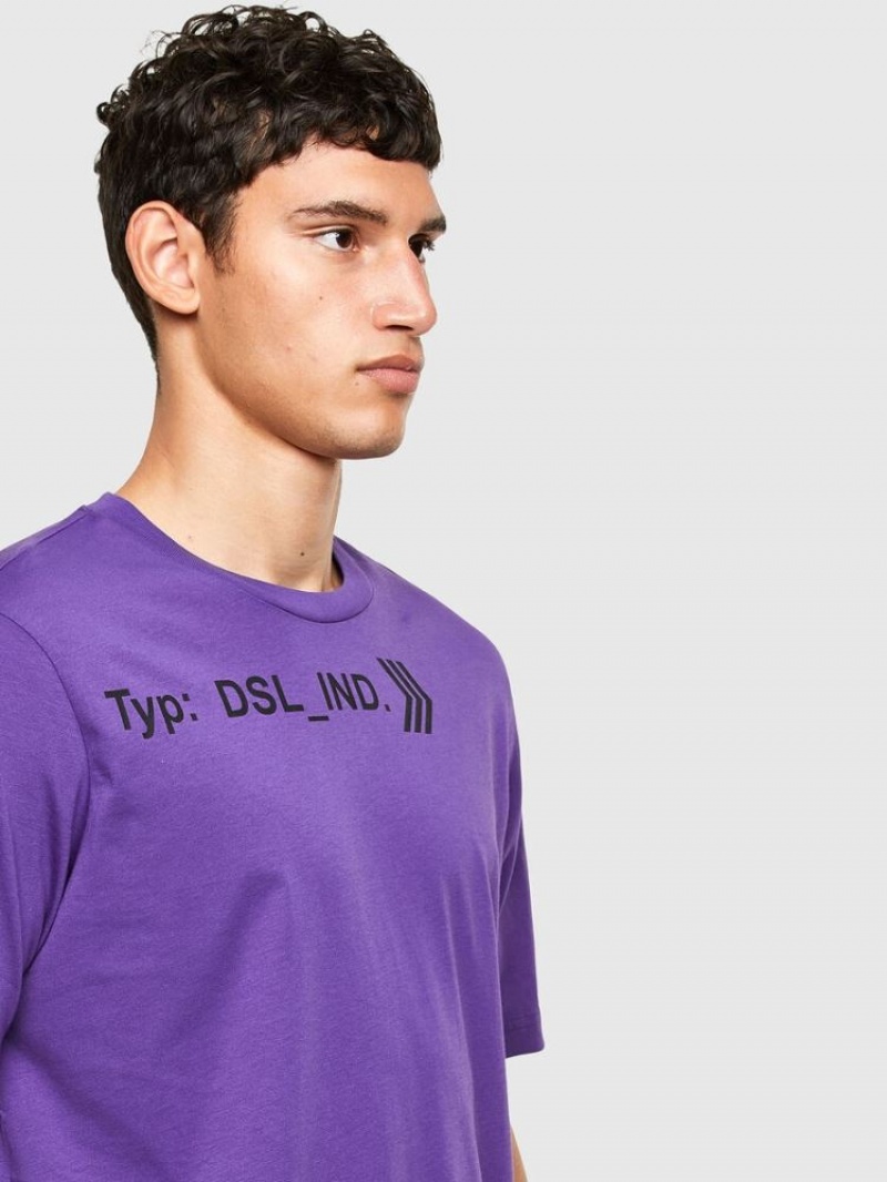 Purple Diesel T Just A42 Men's T Shirts | 09314XFGS