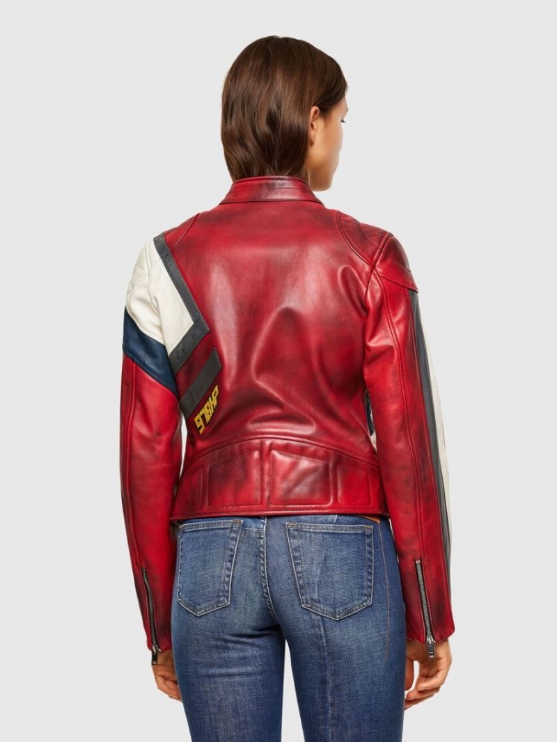 Red Diesel L Polly Women's Leather Jackets | 34865GSAY