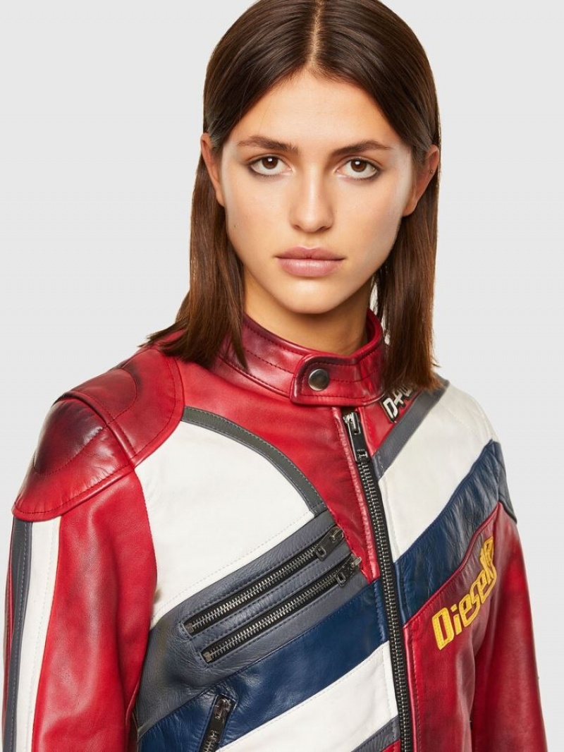 Red Diesel L Polly Women's Leather Jackets | 34865GSAY