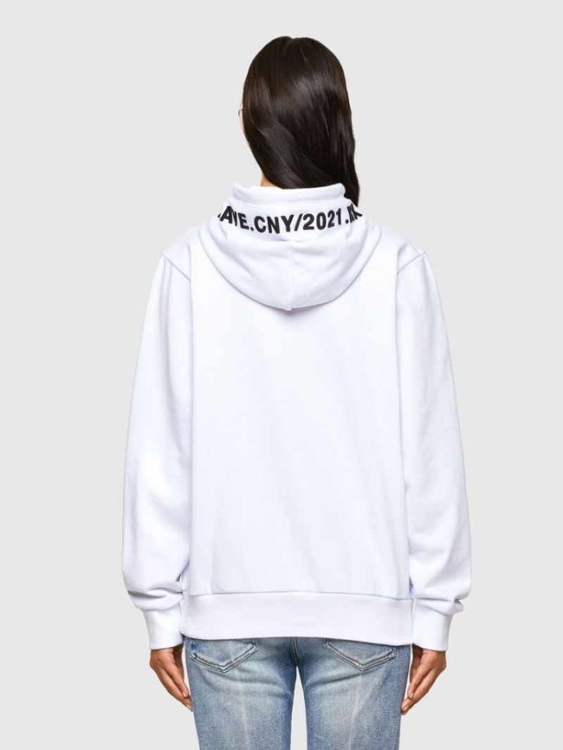 White Diesel Cl S Girk Hood O Women's Sweatshirts | 12498LTIY