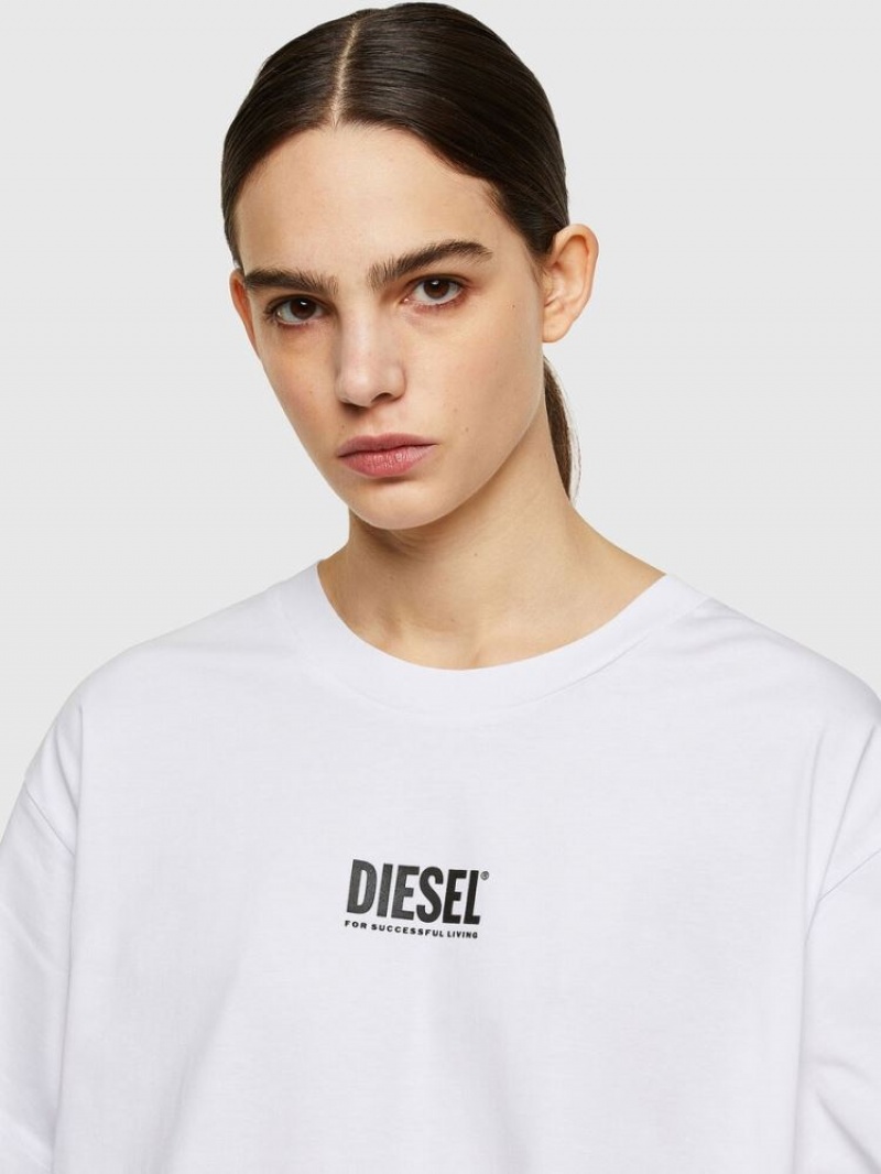 White Diesel D Bowi Smallogo Women's Dresses | 42971RYEO