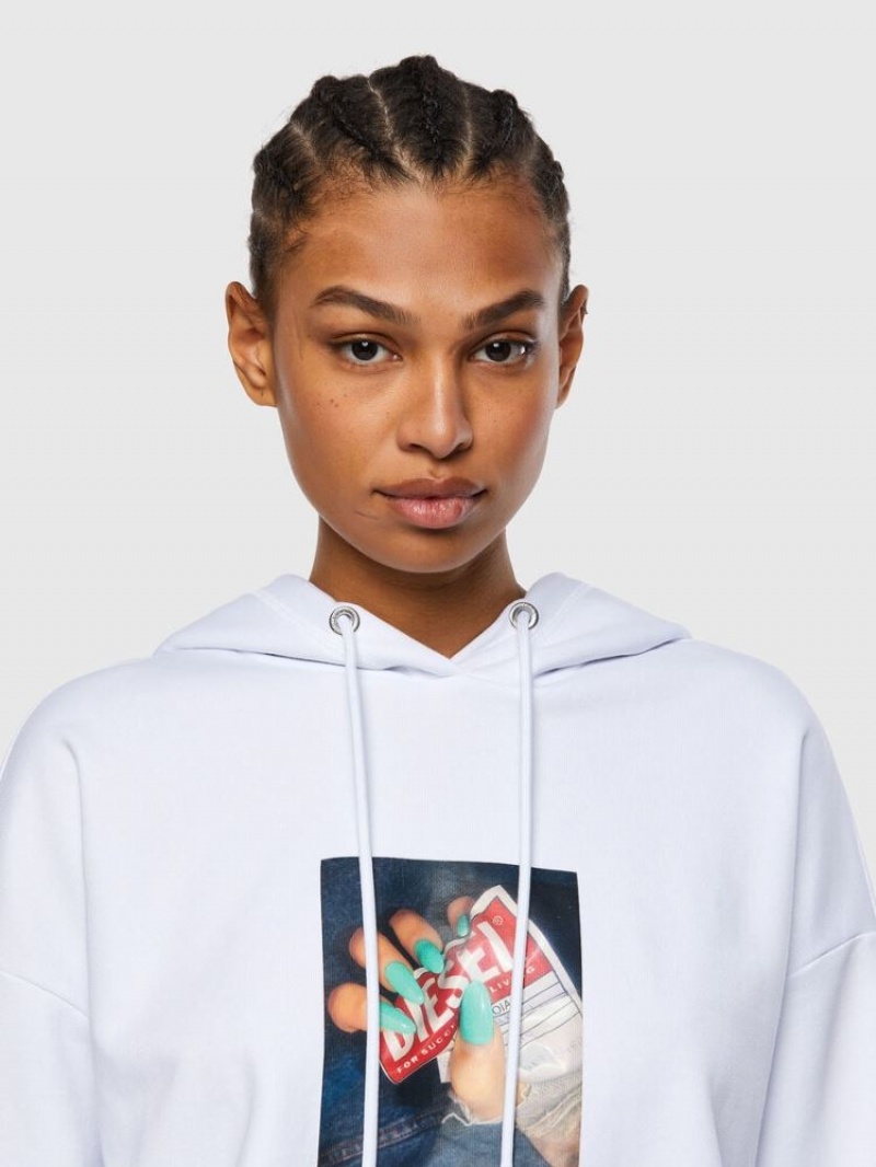 White Diesel F Magdalena R1 Women's Sweatshirts | 30842KJDY