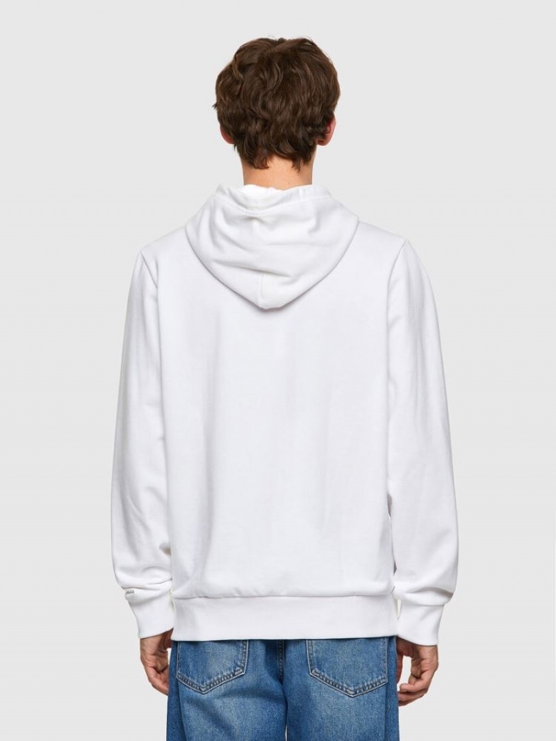 White Diesel S Girk Hood K21 Men's Sweatshirts | 79350FNMA