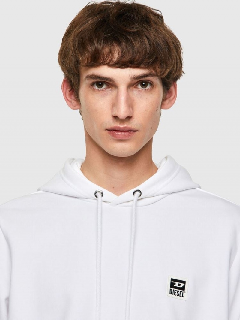 White Diesel S Girk Hood K21 Men's Sweatshirts | 79350FNMA