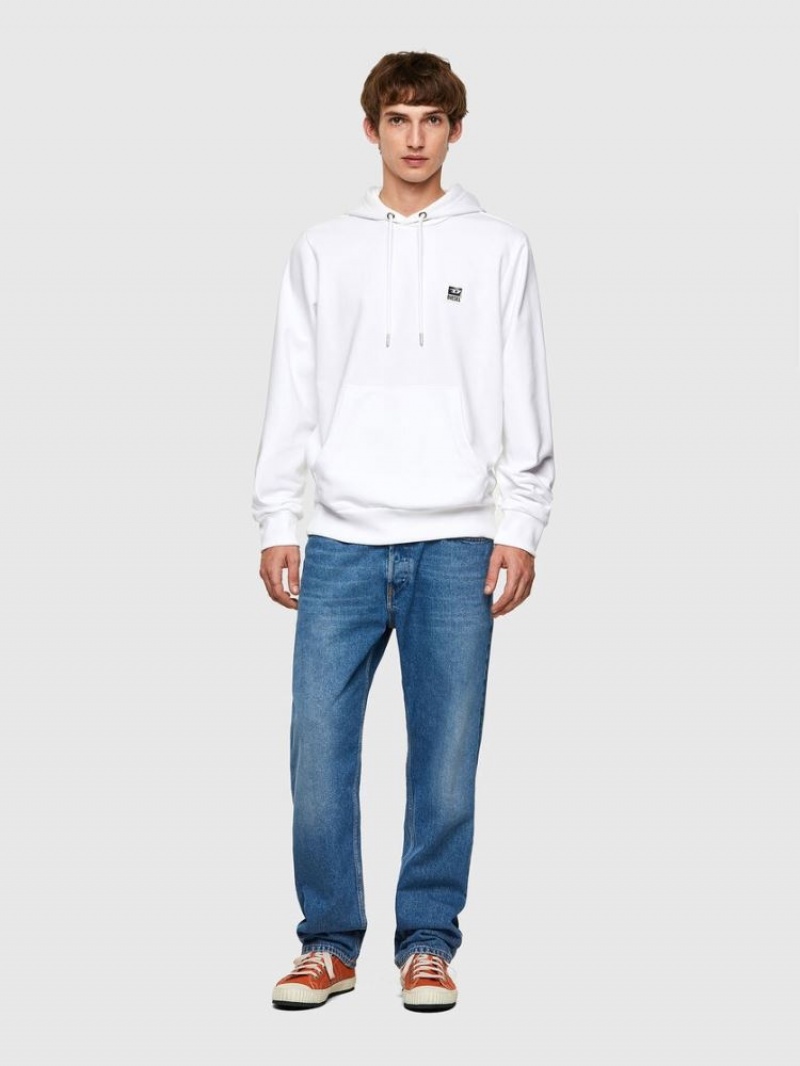 White Diesel S Girk Hood K21 Men's Sweatshirts | 79350FNMA