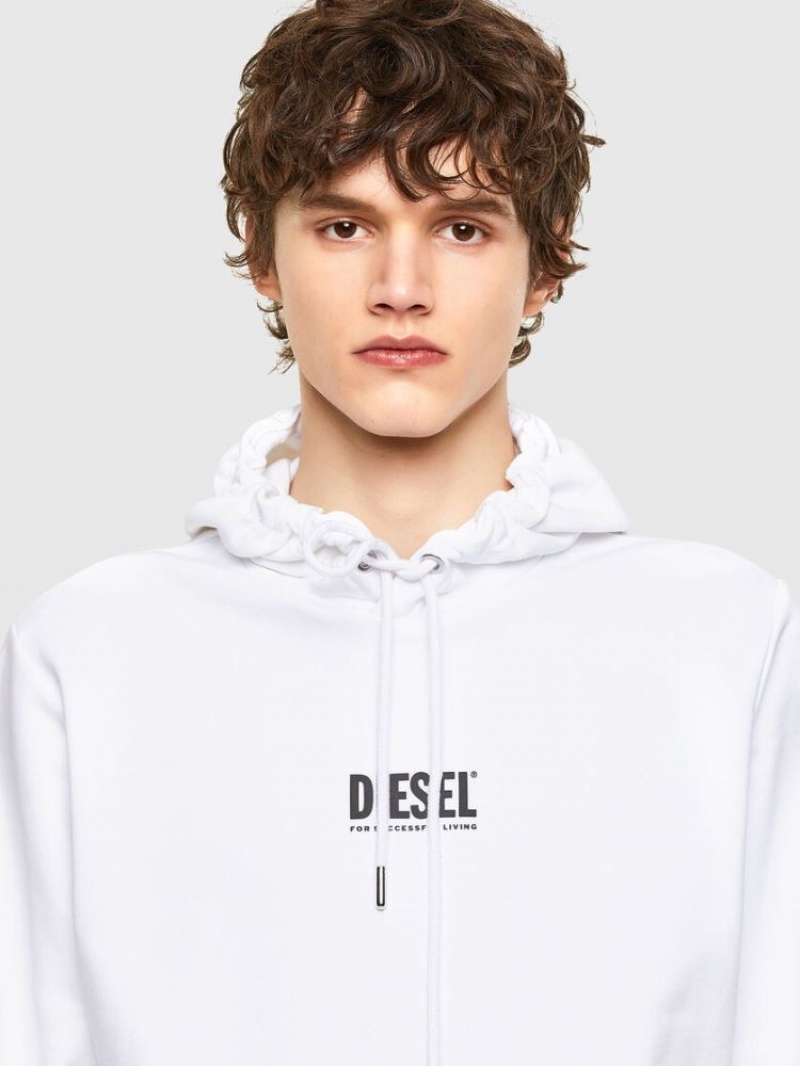 White Diesel S Girk Hood Smallogo Men's Sweatshirts | 87019CWSU